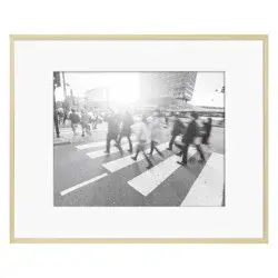 16.4" x 20.4" Matted to 11" x 14" Thin Metal Gallery Frame Brass - Threshold™