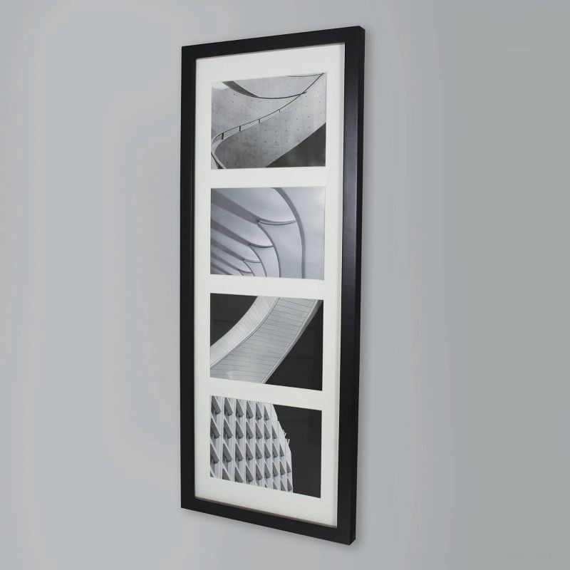 slide 2 of 6, 5" x 7" Thin Collage 4 Photos Frame Black - Threshold™: Modern Wall Decor, MDF Material, Glass Window, 1 ct