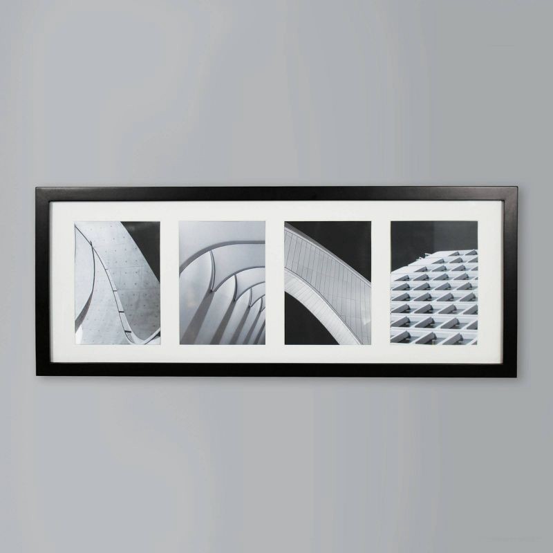 slide 1 of 6, 5" x 7" Thin Collage 4 Photos Frame Black - Threshold™, 1 ct