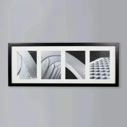 5" x 7" Thin Collage 4 Photos Frame Black - Threshold™: Modern Wall Decor, MDF Material, Glass Window