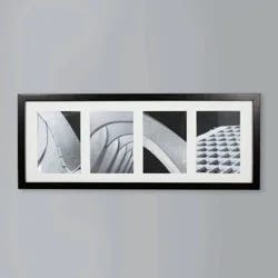 5" x 7" Thin Collage 4 Photos Frame Black - Threshold™: Modern Wall Decor, MDF Material, Glass Window