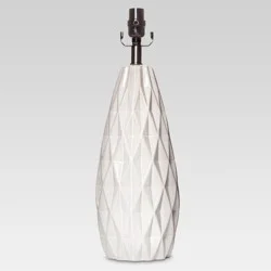 Faceted Ceramic Large Lamp Base White - Threshold™: Textured Detail, No Assembly Required, ETL Listed