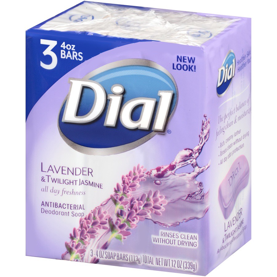 slide 5 of 6, Dial Lavender & Twilight Jasmine Antibacterial Deodorant Soap, 3 ct; 4 oz