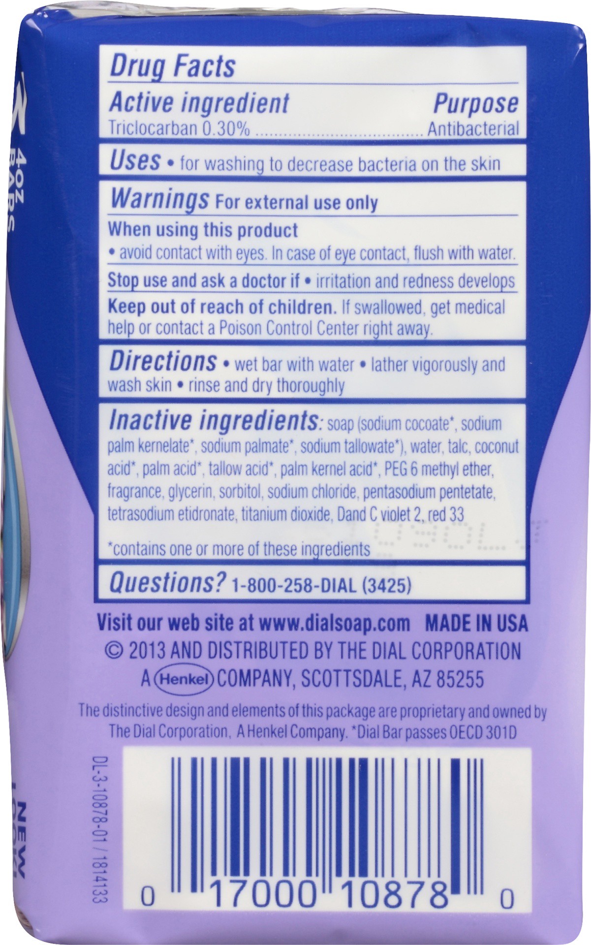 slide 2 of 6, Dial Lavender & Twilight Jasmine Antibacterial Deodorant Soap, 3 ct; 4 oz