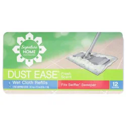 Signature Select Dust Ease Refills Wet Cloth Fresh Scent - 12 Count