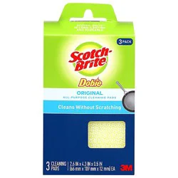 Scotch-Brite Dobie Cleaning Pads 2.6 X 4.3 X 0.5 Inch- 3 Count