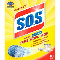S.o.s Steel Wool Soap Pads - 10 Count