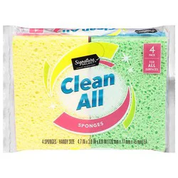 Signature Select Clean All Sponges For All Surfaces Handy Size - 4 Count