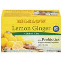 Bigelow Lemon Ginger Plus Probiotics Herbal Tea Bags - 18ct: Vegan, Caffeine-Free