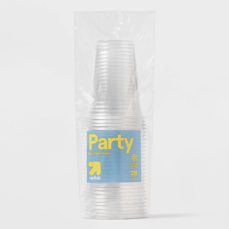 slide 1 of 3, Disposable Clear Cups - 18oz - 28ct- up&up™, 28 ct; 18 oz