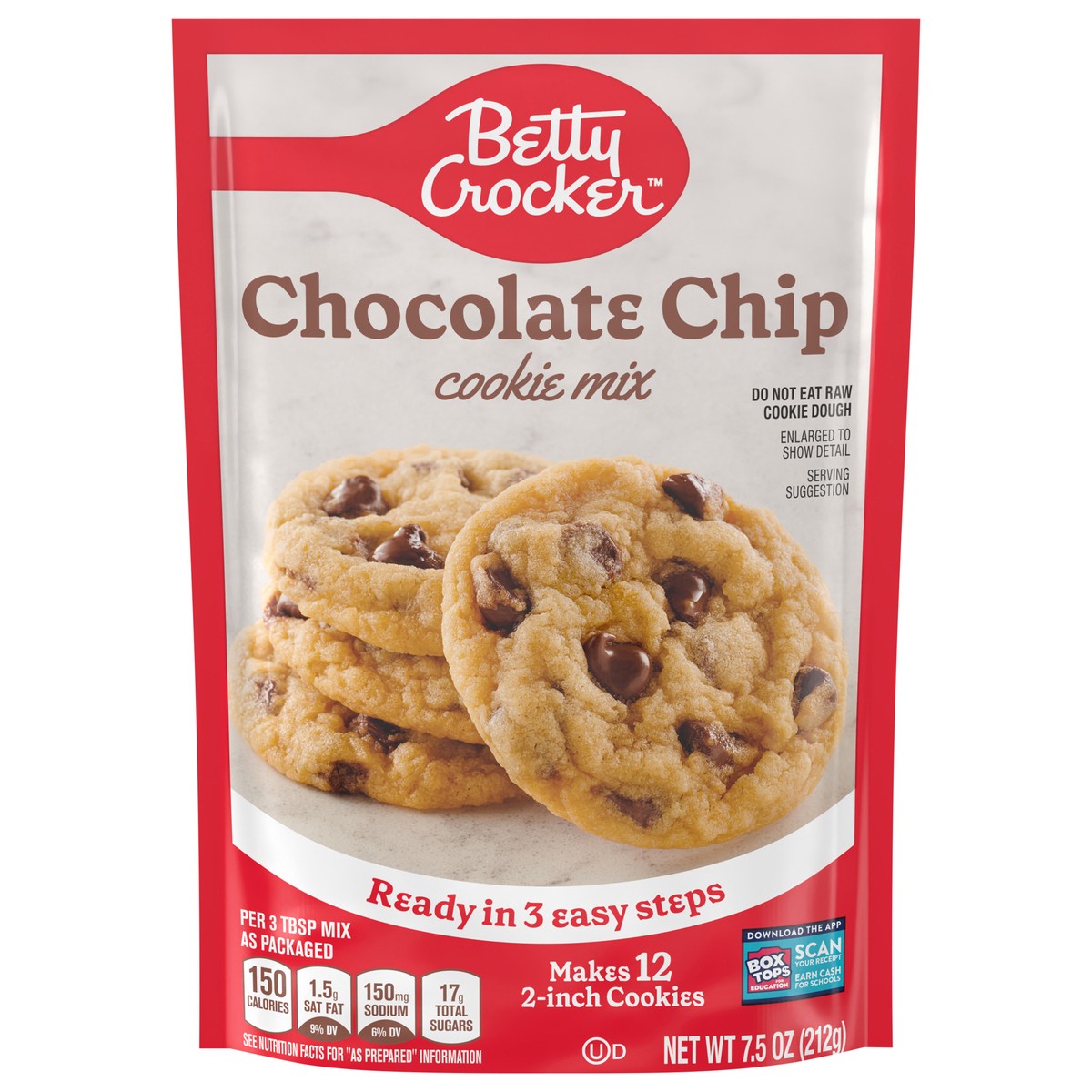 slide 1 of 14, Betty Crocker Chocolate Chip Cookie Mix, Makes (12) 2-inch Cookies, 7.5 oz., 7.5 oz