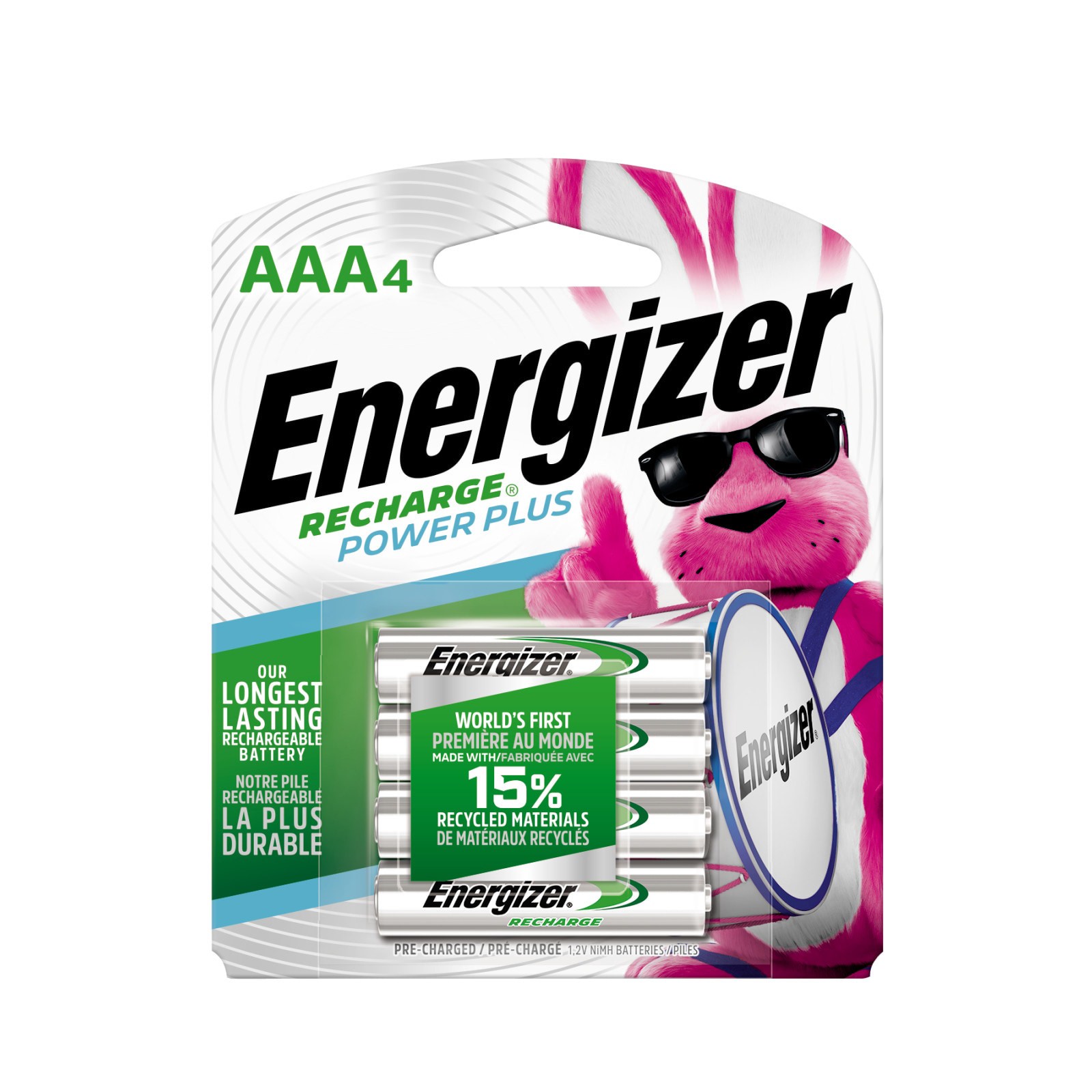 slide 1 of 6, Energizer Power Plus Rechargeable Nickel Metal Hydride (NiMH) AAA Batteries ( 4 -Pack), 1 ct