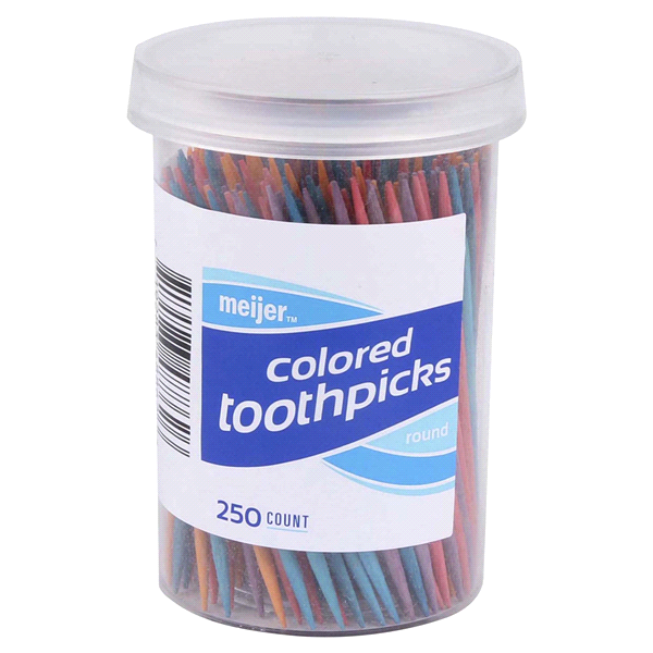 slide 1 of 1, Meijer Round Colored Toothpicks, 250 ct