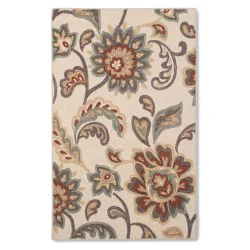 Maples 2'6"x3'10" Washable Paisley Floral Accent Rug Tan