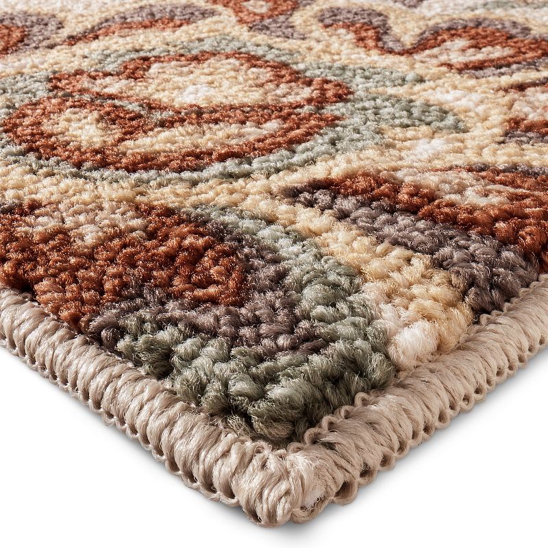 slide 2 of 2, Maples 1'8"x2'10" Washable Paisley Floral Accent Rug Tan: Skid-Resistant, Stain-Resistant, Indoor, Low Pile, 1 ct
