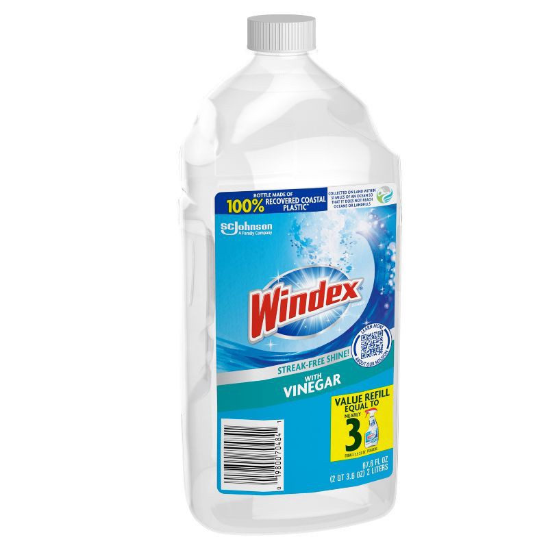 slide 12 of 12, Windex Vinegar Glass Cleaner Refill Bottle - 67.6 fl oz, 67.6 fl oz
