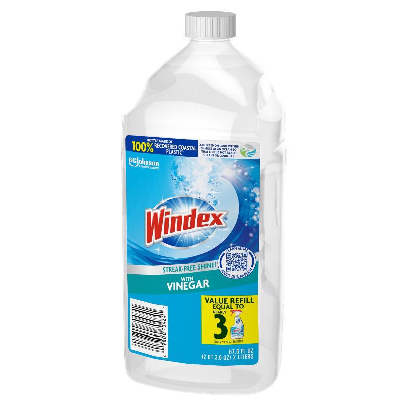 slide 11 of 12, Windex Vinegar Glass Cleaner Refill Bottle - 67.6 fl oz, 67.6 fl oz