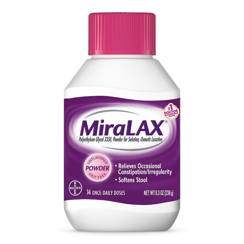 slide 1 of 5, Miralax Gentle Constipation Relief 14 Doses without Harsh Side Effects Osmotic Laxative Powder - 8.3oz, 8.3 oz