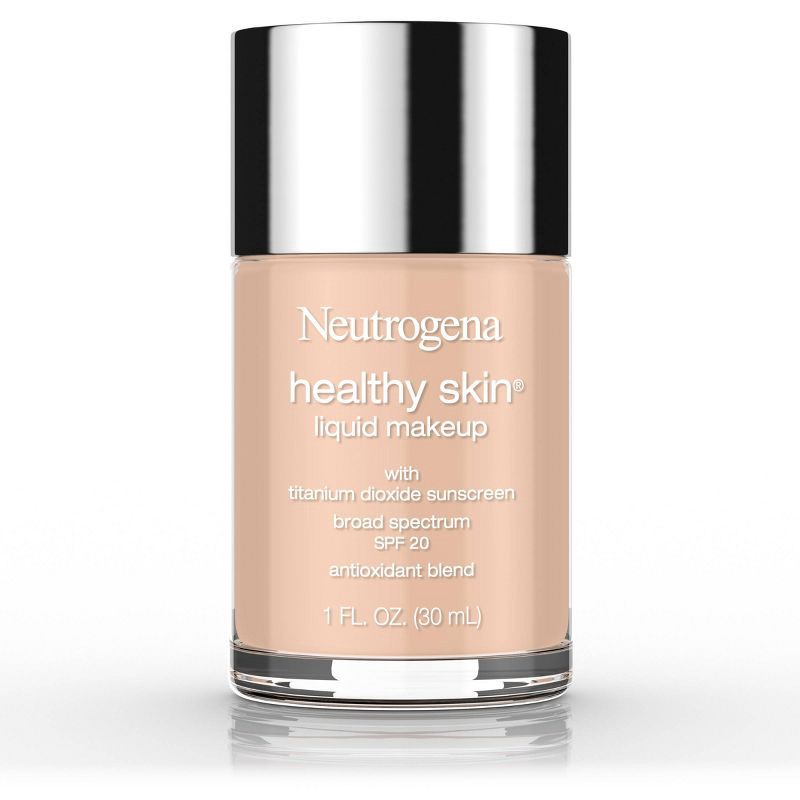 slide 1 of 7, Neutrogena Healthy Skin Liquid Makeup Foundation, Lightweight & Flawless Coverage with Broad Spectrum SPF 20 Sunscreen - 50 Soft Beige, 1 ct