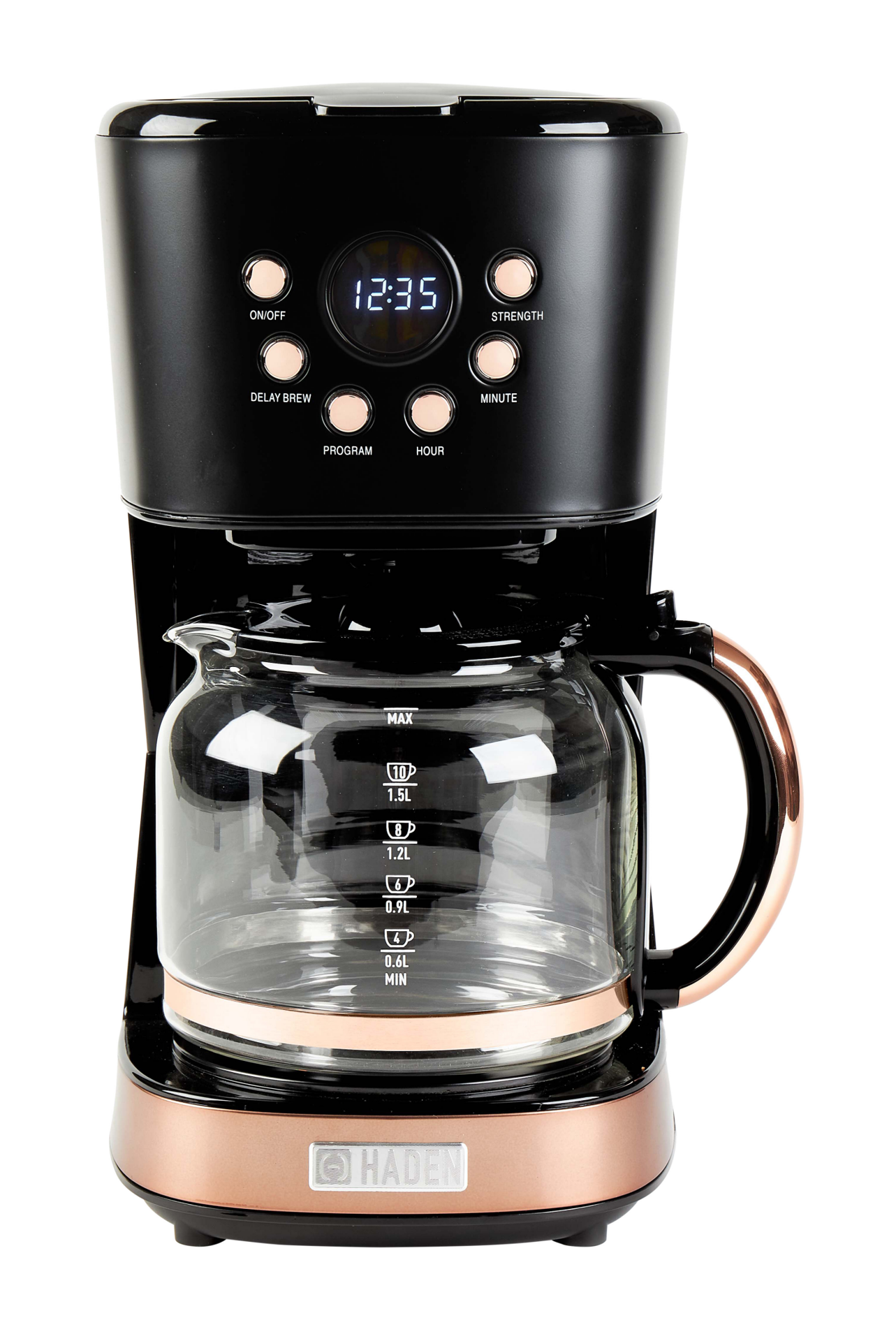 slide 1 of 4, Haden Coffemaker - Black & Copper, 1 ct