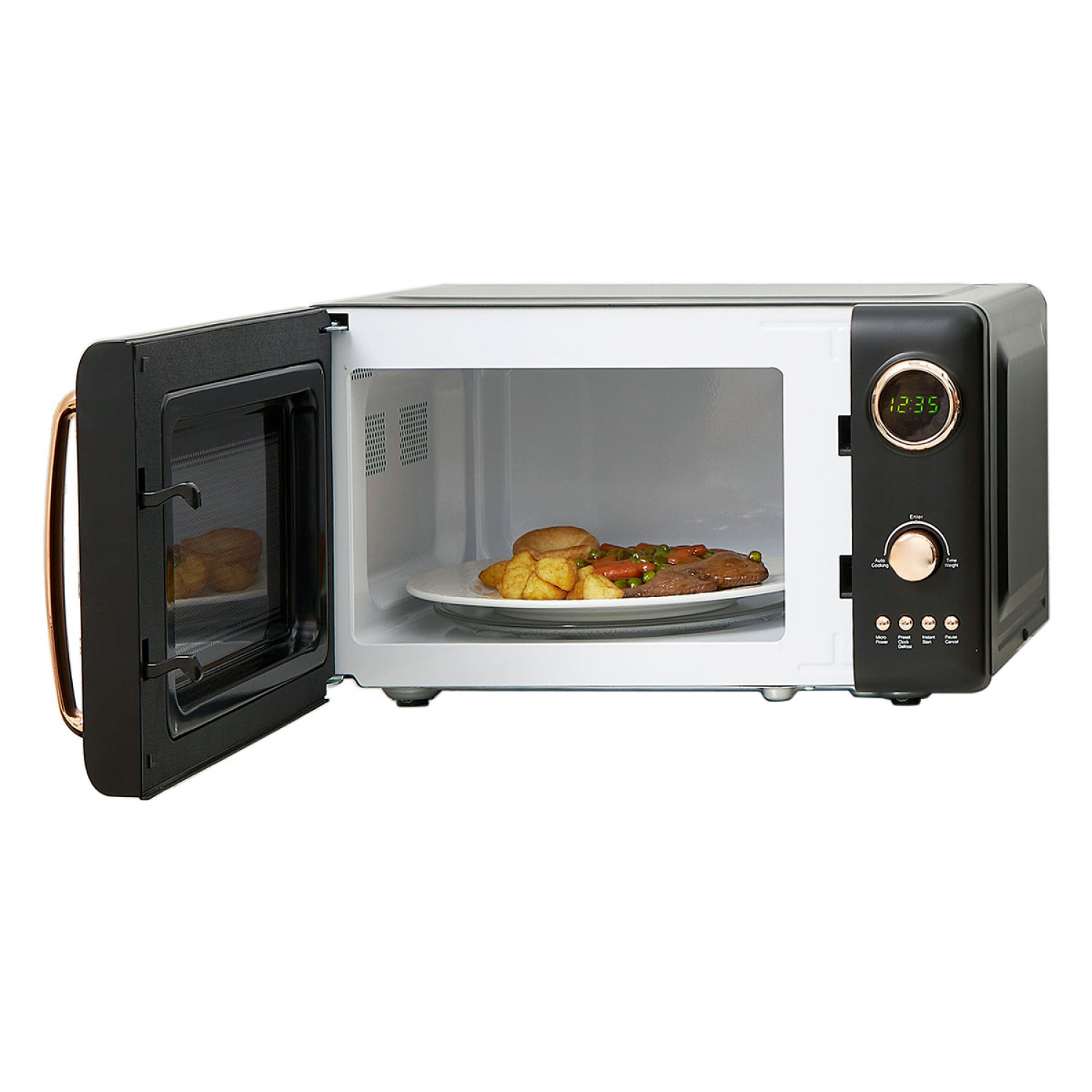 slide 3 of 3, Haden Microwave - Black & Copper, 1 ct