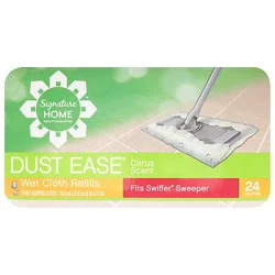 Signature Select Dust Ease Refills Wet Cloth Citrus Scent - 24 Count