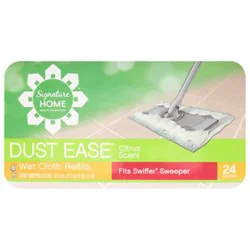 Signature Select Dust Ease Refills Wet Cloth Citrus Scent - 24 Count