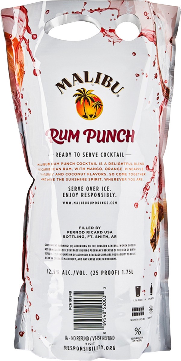 slide 2 of 4, Malibu Ready to Serve Cocktail Rum Punch 1.75L Pouch, 1.75 liter