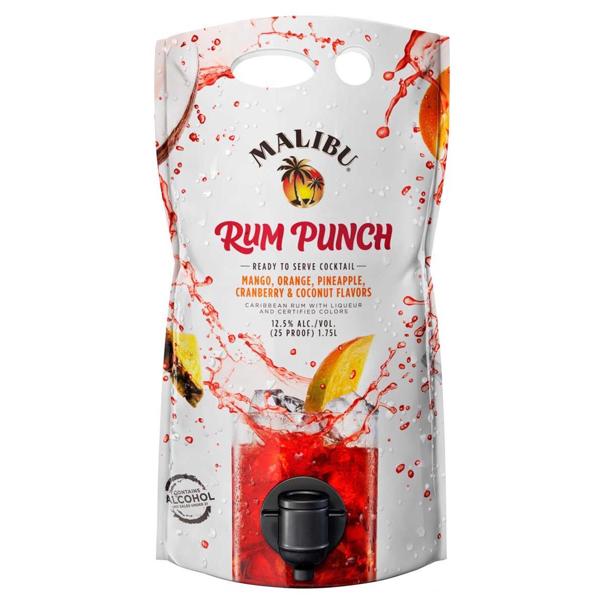 slide 3 of 4, Malibu Ready to Serve Cocktail Rum Punch 1.75L Pouch, 1.75 liter