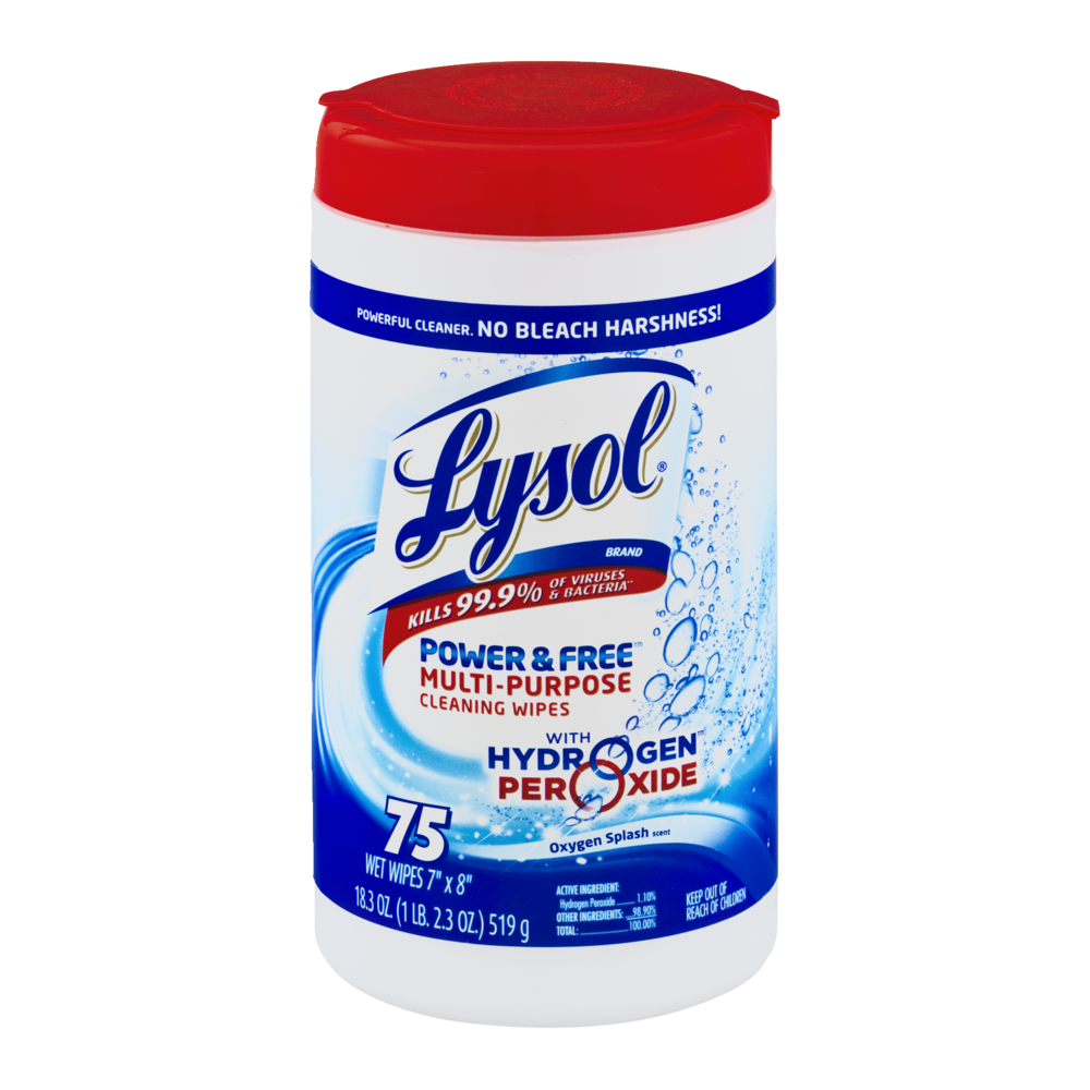 slide 1 of 1, Lysol Power Free Multi Purpose Cleaning Wipes, 1 ct