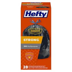 Hefty Trash Bags Drawstring Multipurpose Extra Strong 30 Gallon - 28 Count