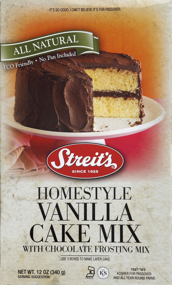 slide 2 of 4, Streit's Yellow Cake Mix With Chocolate Frosting, 12 oz