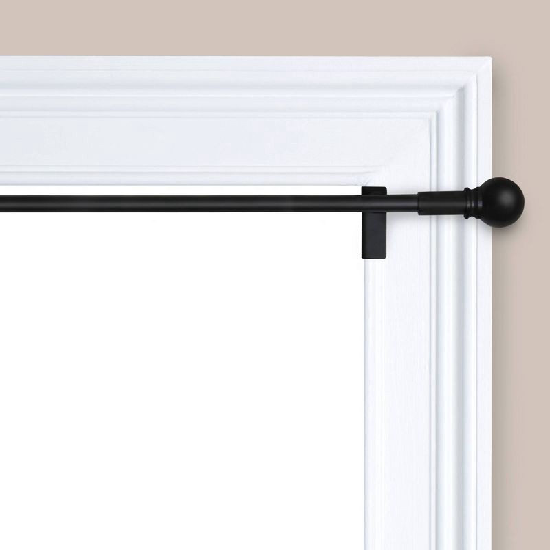 slide 2 of 3, 48"-84" Twist and Shout Easy Install Curtain Rod Matte Black - Room Essentials™: No Drill Tension Rod, Steel, 1 ct