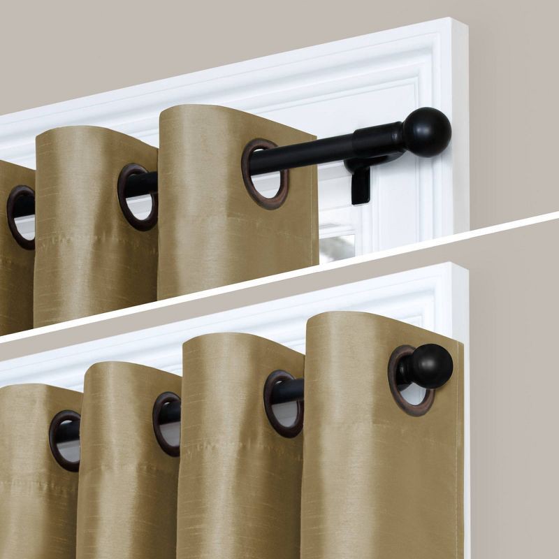slide 3 of 3, 48"-84" Twist and Shout Easy Install Curtain Rod Matte Black - Room Essentials™: No Drill Tension Rod, Steel, 1 ct