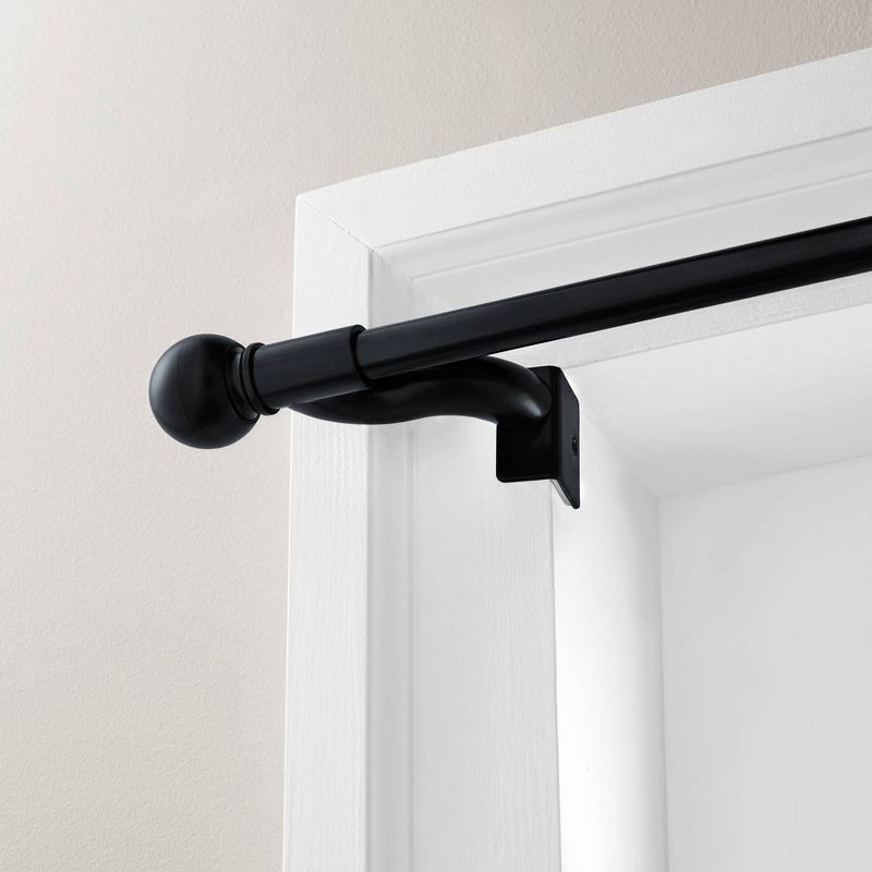slide 1 of 3, 48"-84" Twist and Shout Easy Install Curtain Rod Matte Black - Room Essentials™: No Drill Tension Rod, Steel, 1 ct
