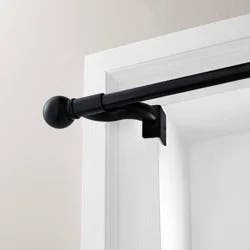 48"-84" Twist and Shout Easy Install Curtain Rod Matte Black - Room Essentials™: No Drill Tension Rod, Steel