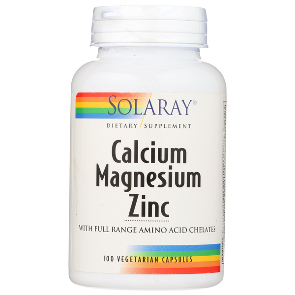 slide 1 of 1, Solaray Calcium Magnesium Zinc, 100 ct