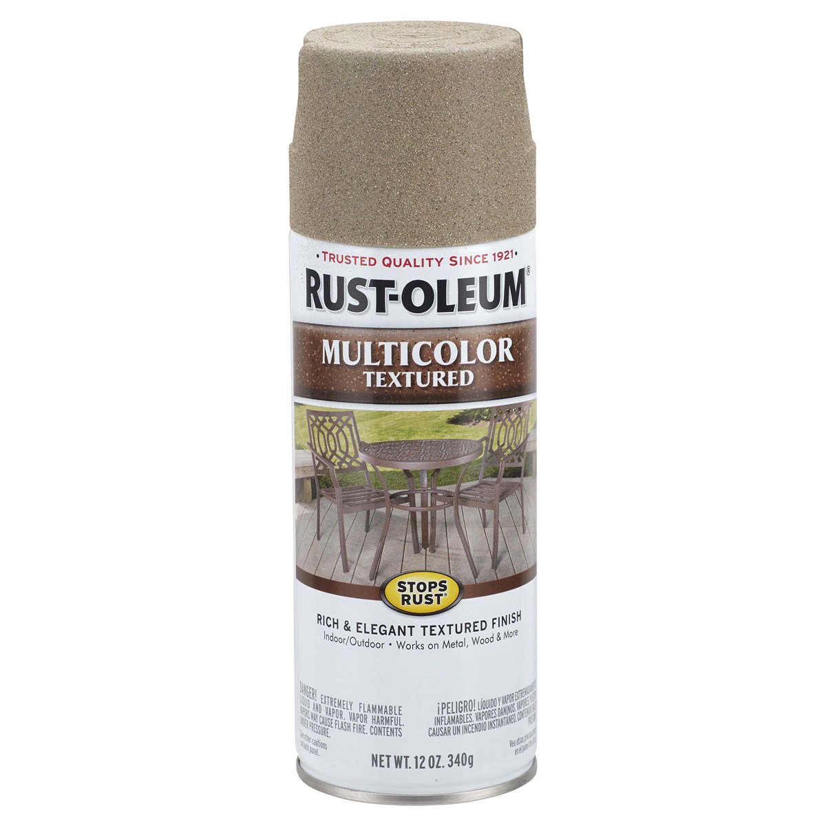 slide 1 of 9, Rust-Oleum Stops Rust Protective Multi-Color Textured Spray Paint - 223524, Desert Bisque, 12 oz