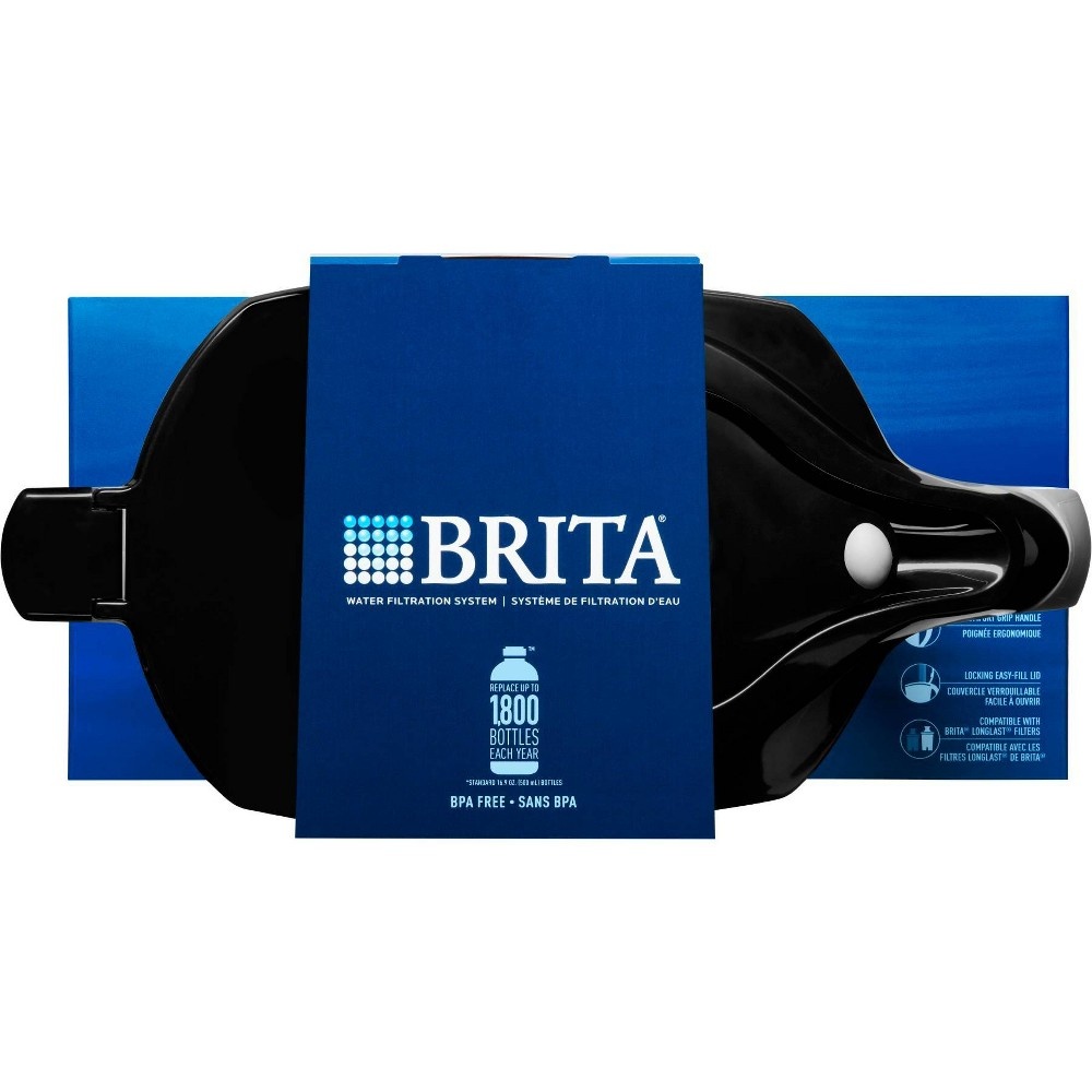 slide 6 of 8, Brita Water Filter 10-Cup Grand Water Pitcher Dispenser - Black, 1 ct