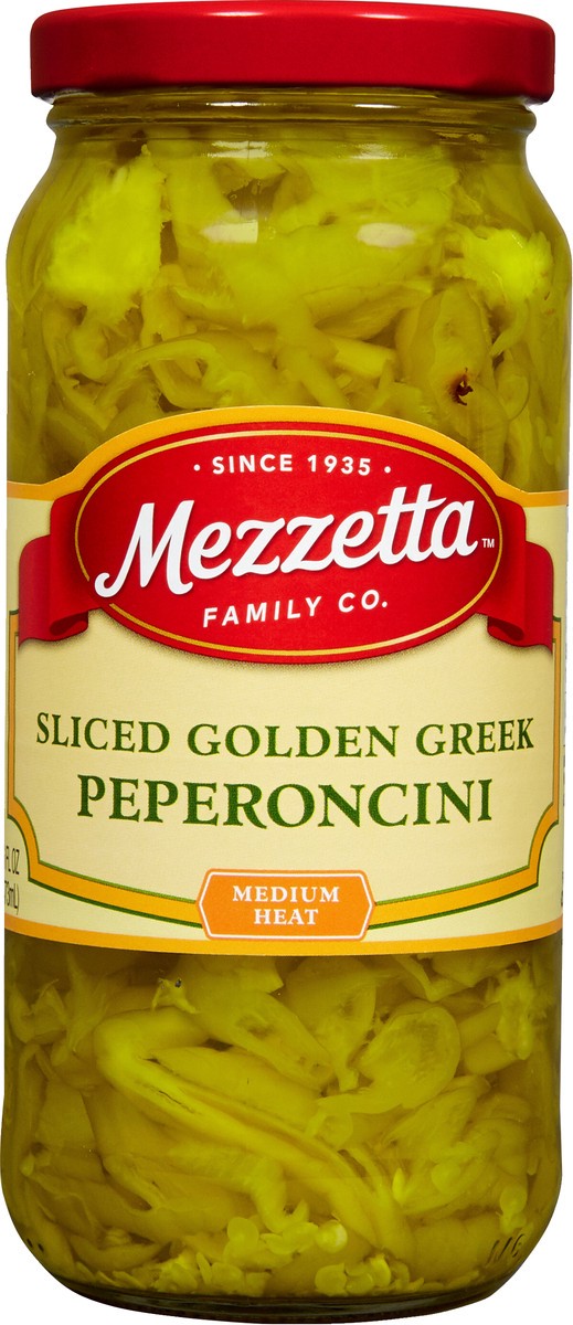 slide 4 of 7, Mezzetta Sliced Golden Greek Pepperoncini Medium Heat - 16oz, 