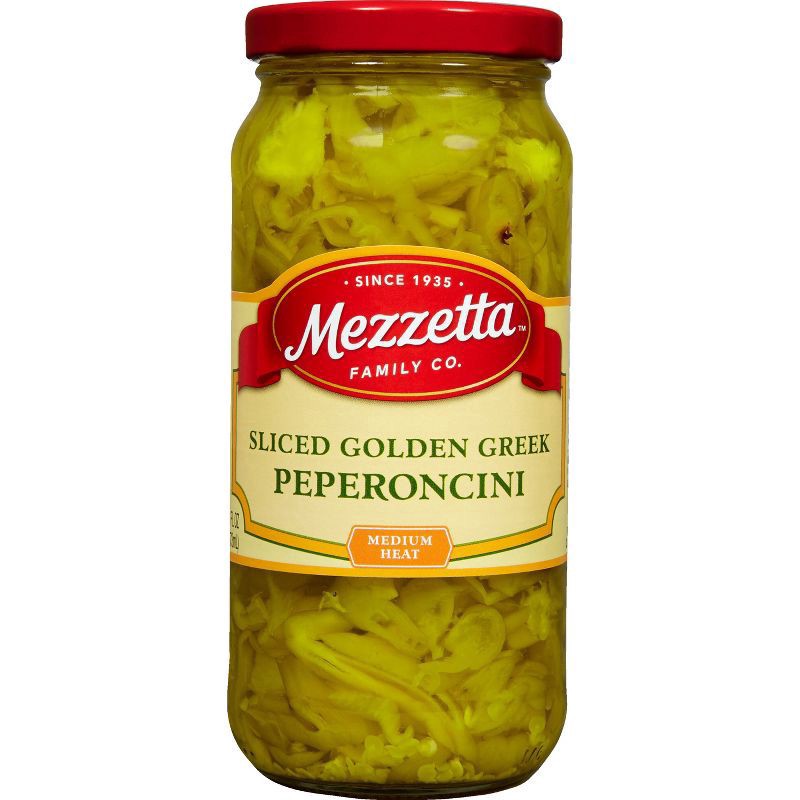 slide 1 of 7, Mezzetta Sliced Golden Greek Peperoncini, 16 fl oz, 16 fl oz