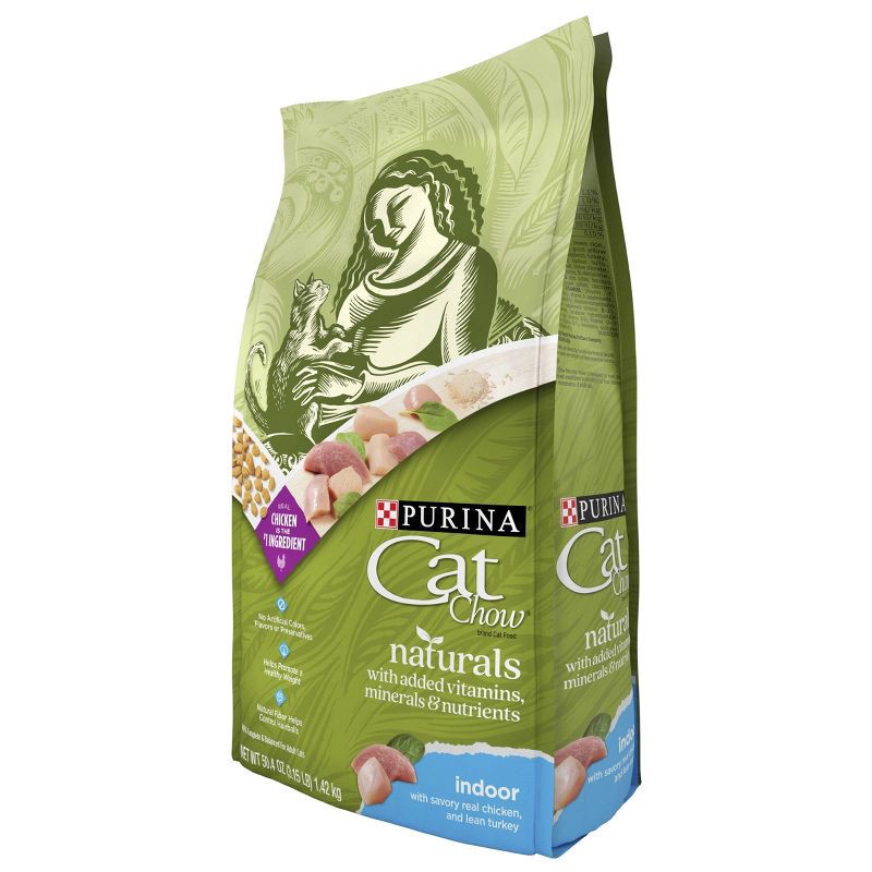 slide 5 of 7, Purina Cat Chow Naturals Indoor Chicken Flavor Dry Cat Food - 3.15lbs, 3.15 lb