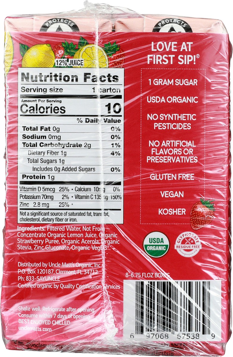 Uncle Matts Organic Organic Strawberry Lemonade Juice Box 1 ct Shipt
