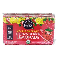 Uncle Matt's No Sugar Added Strawberry Lemonade Juice Box 6ct