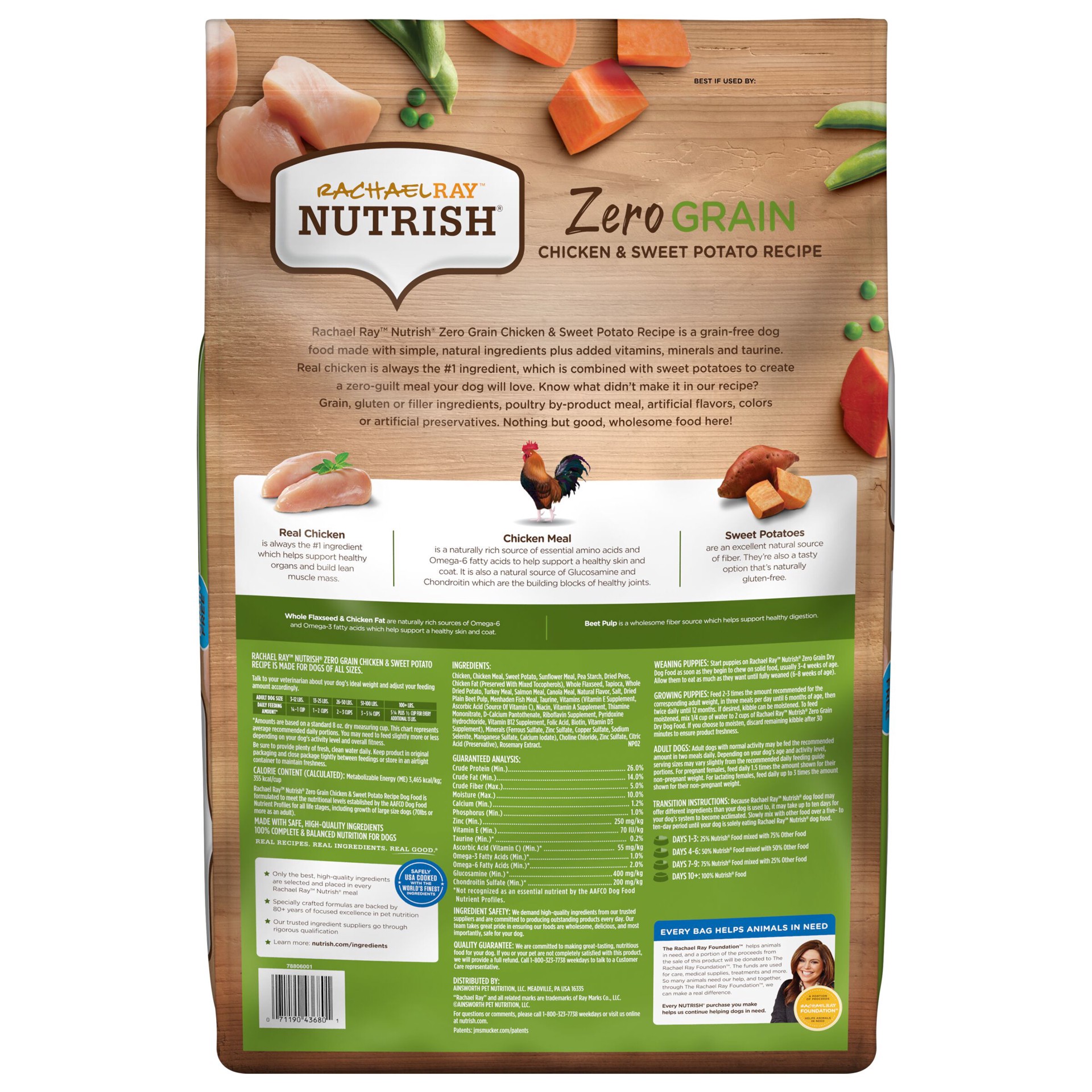 slide 8 of 8, Rachael Ray Nutrish Grain Free Dry Dog Food, Chicken & Sweet Potato Recipe, 26 Lb. Bag, 26 lb