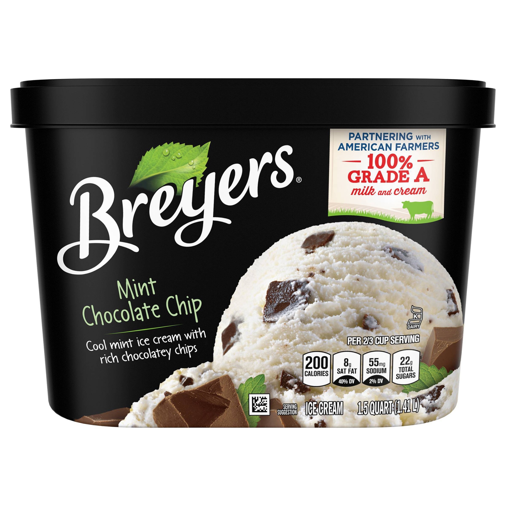 slide 1 of 5, Breyers Mint Chocolate Chip Ice Cream, 1.5 qt