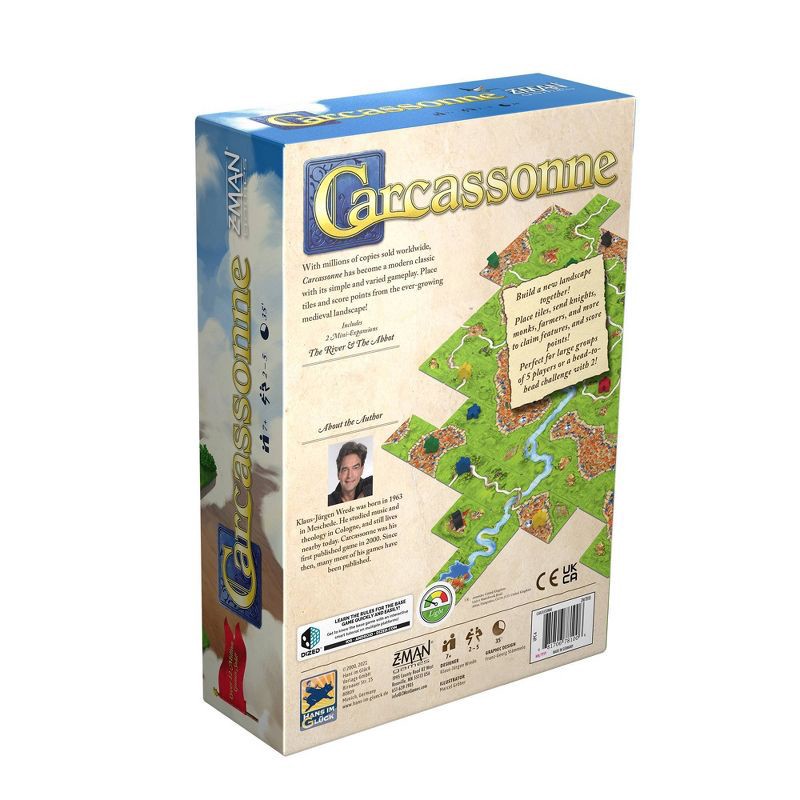 slide 3 of 5, Carcassonne Board Game: Z-Man Games Strategy for 2-5 Players, Geography Focus, Includes Pieces & Board, 1 ct
