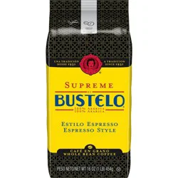 Cafe Bustelo Espresso Style Whole Bean Dark Roast Coffee - 16oz