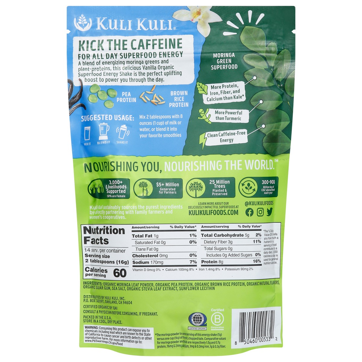 slide 4 of 13, Kuli Kuli Organic Moringa Green Smoothie Mix Vanilla, 7.9 oz