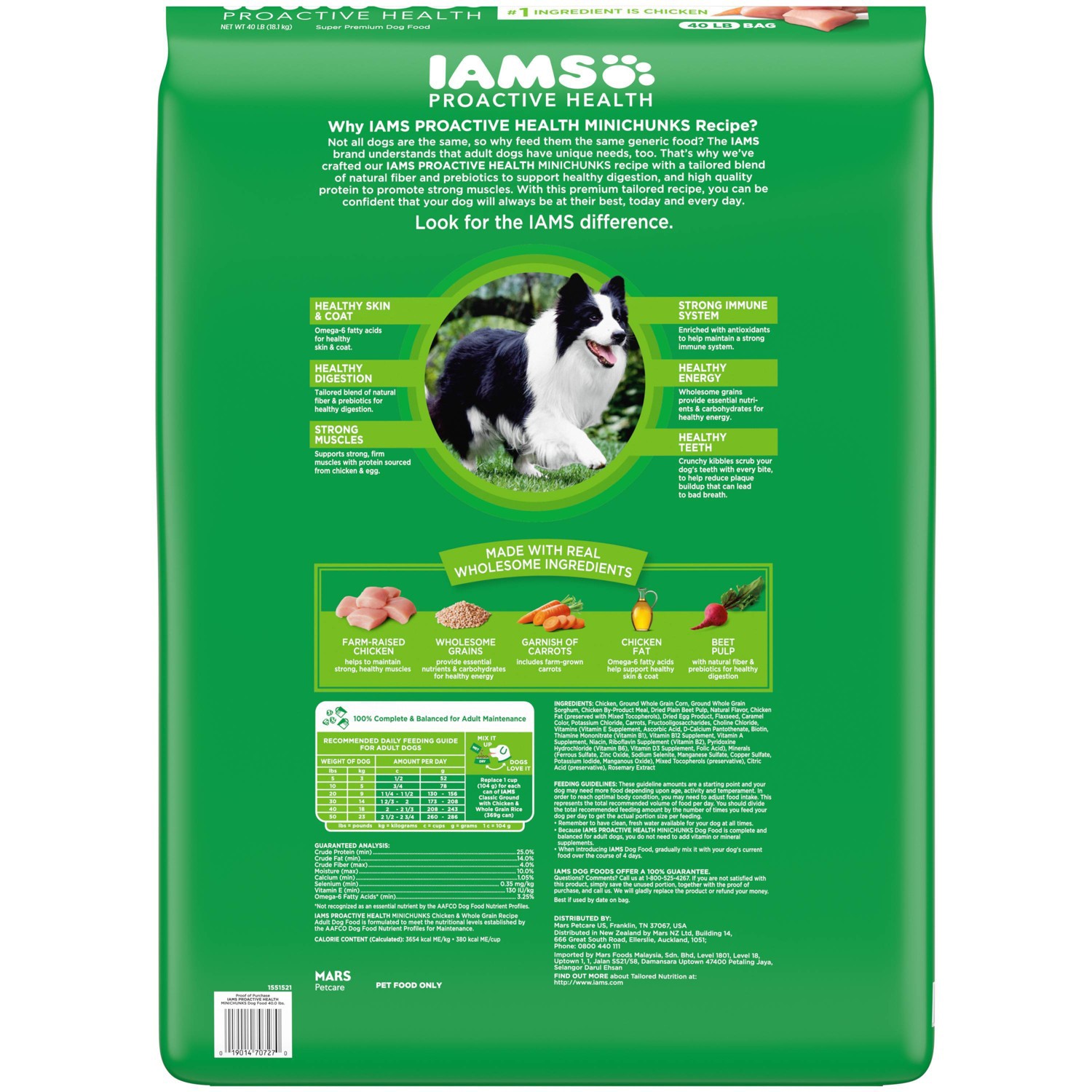 slide 2 of 9, IAMS Proactive Health Minichunks Chicken & Whole Grains Recipe Adult Premium Dry Dog Food - 40lbs, 40 lb